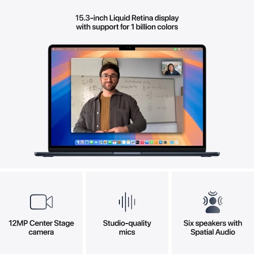 LAPTOP  MACBOOK AIR 15.3'' (MW1M3GR/A) (M4/16GB/512GB SSD) MIDNIGHT